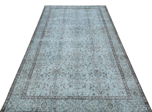 Atina Blue Vintage Wool Handmade Area Rug 5'2" x 9'3"