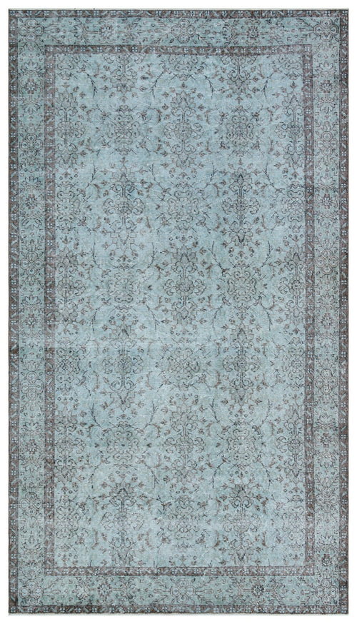 Atina Blue Vintage Wool Handmade Area Rug 5'2" x 9'3"