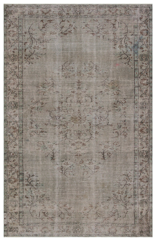 Atina Grey Vintage Wool Handmade Area Rug 5'10" x 9'2"