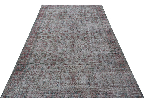 Atina Grey Vintage Wool Handmade Area Rug 5'6" x 8'10"