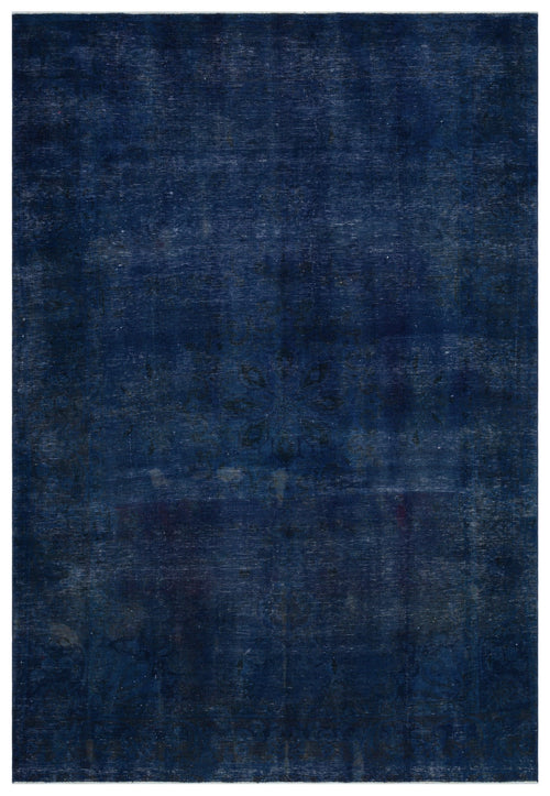 Epir Navy Vintage Wool Handmade Area Rug 6'9" x 10'1"