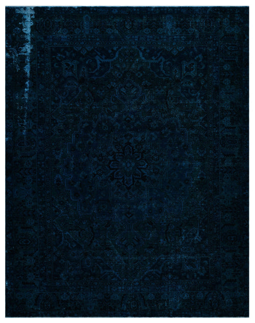 Epir Navy Vintage Wool Handmade Area Rug 9'4" x 12'0"