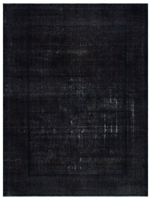 Epir Black Vintage Wool Handmade Area Rug 9'7" x 12'8"