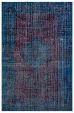 Atina Navy Vintage Wool Handmade Area Rug 6'0" x 9'3"