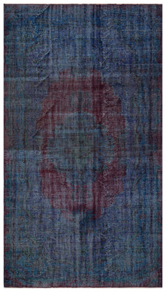 Atina Navy Vintage Wool Handmade Area Rug 6'0" x 10'6"