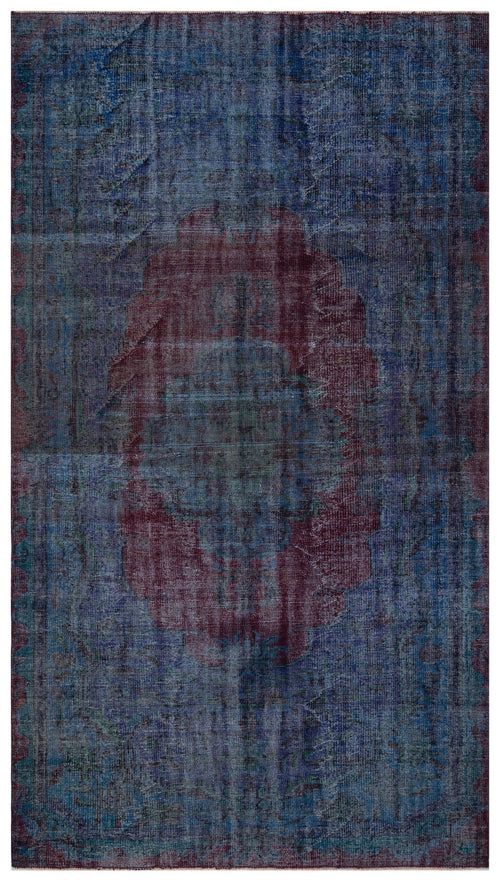 Atina Navy Vintage Wool Handmade Area Rug 6'0" x 10'6"