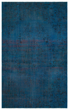 Atina Navy Vintage Wool Handmade Area Rug 5'10" x 9'7"