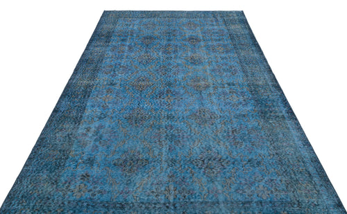 Atina Blue Vintage Wool Handmade Area Rug 5'9" x 9'6"