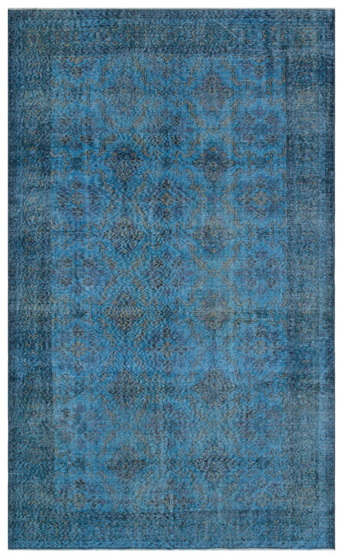 Atina Blue Vintage Wool Handmade Area Rug 5'9" x 9'6"