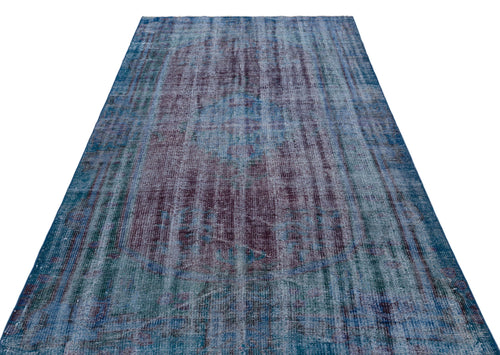 Atina Blue Vintage Wool Handmade Area Rug 4'9" x 8'2"