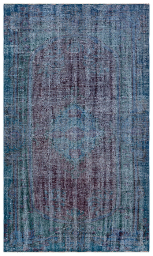 Atina Blue Vintage Wool Handmade Area Rug 4'9" x 8'2"