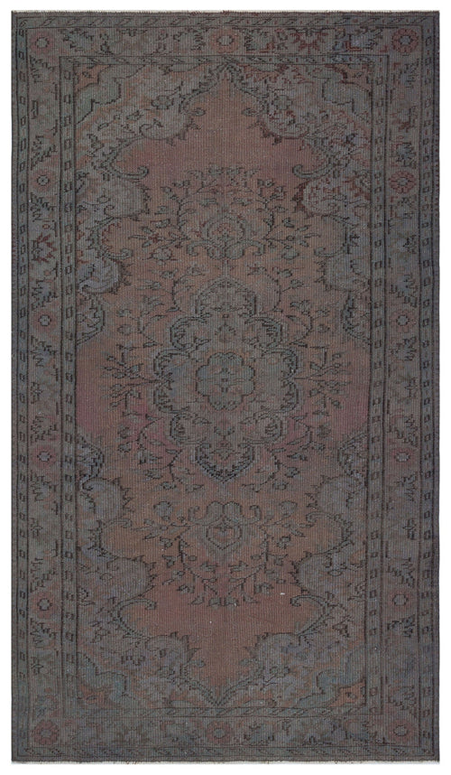 Atina Grey Vintage Wool Handmade Area Rug 5'3" x 9'2"
