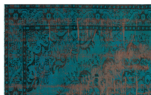 Atina Turquoise Vintage Wool Handmade Area Rug 5'1" x 11'5"