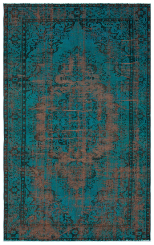 Atina Turquoise Vintage Wool Handmade Area Rug 5'1" x 11'5"