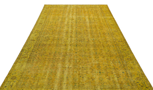 Atina Yellow Vintage Wool Handmade Area Rug 6'0" x 9'3"