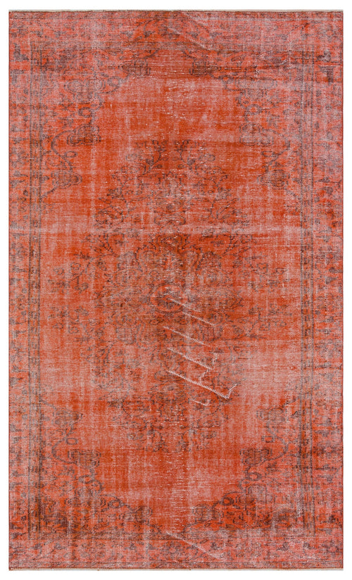 Atina Orange Vintage Wool Handmade Area Rug 5'8" x 9'5"