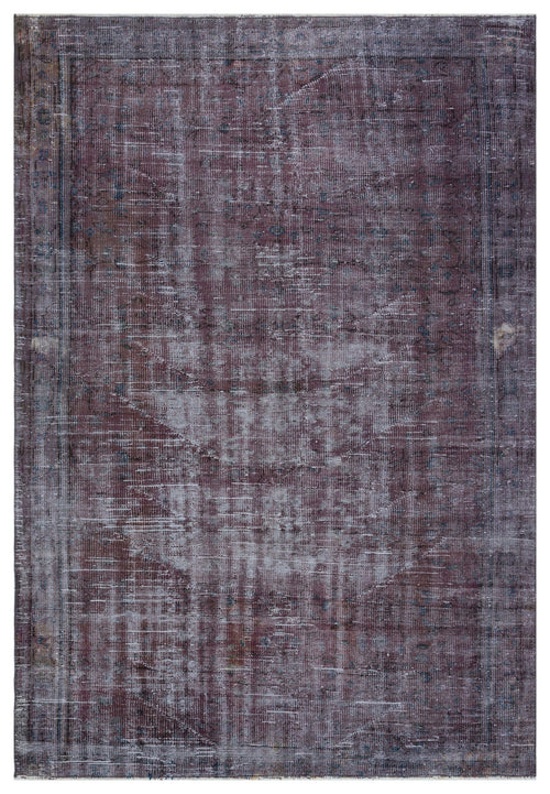 Atina Purple Vintage Wool Handmade Area Rug 5'3" x 8'8"
