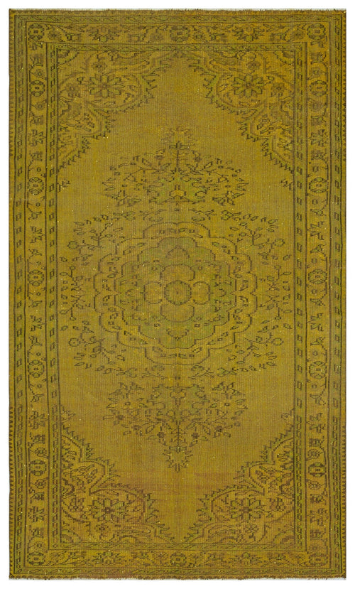 Atina Yellow Vintage Wool Handmade Area Rug 5'10" x 9'5"