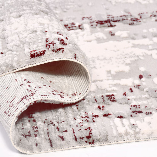 Modern Area Rug – Machine Made Rug with Grey Acrylic Yarn & Overlocked Edge