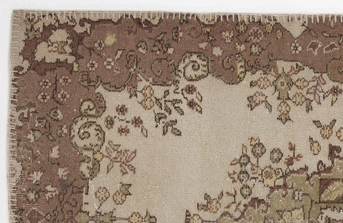 Atina Beige Vintage Wool Handmade Area Rug 3'11" x 7'0"