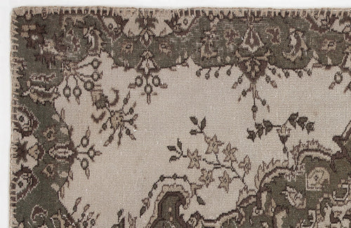 Atina Beige Vintage Wool Handmade Area Rug 3'11" x 6'3"