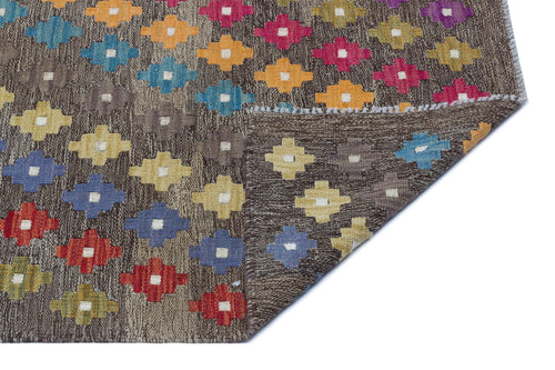 Selanik Brown Vintage Wool Handmade Area Rug 5'1" x 6'6"