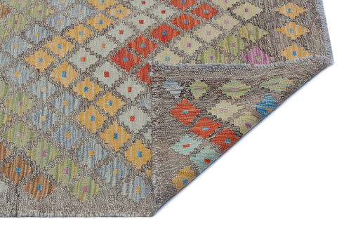 Selanik Beige Vintage Wool Handmade Area Rug 4'11" x 6'6"