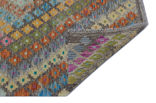 Selanik Grey Vintage Wool Handmade Area Rug 5'1" x 6'6"