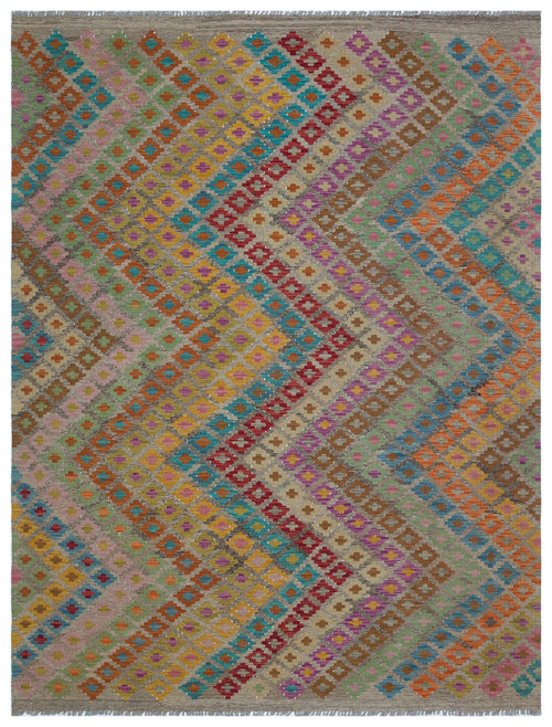 Selanik Beige Vintage Wool Handmade Area Rug 5'4" x 8'4"