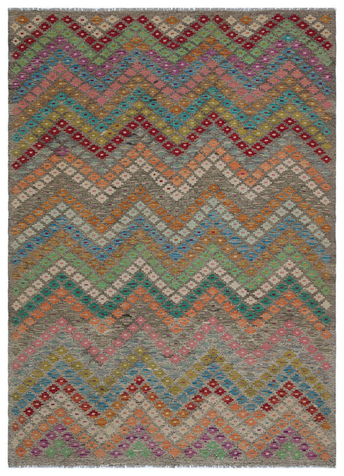 Selanik Brown Vintage Wool Handmade Area Rug 5'1" x 9'3"