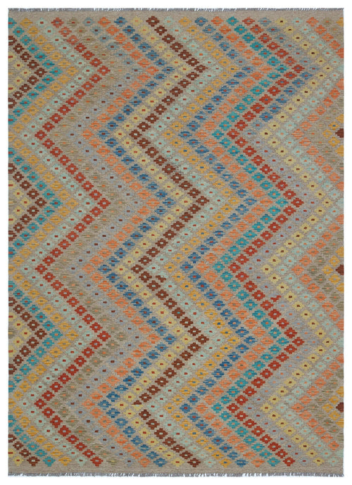 Selanik Beige Vintage Wool Handmade Area Rug 5'2" x 8'8"