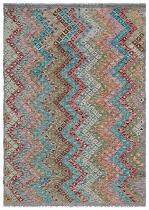 Selanik Beige Vintage Wool Handmade Area Rug 6'6" x 8'2"