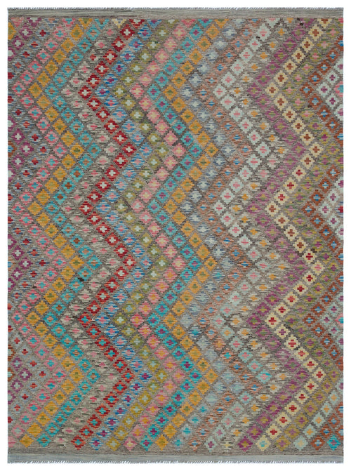 Selanik Beige Vintage Wool Handmade Area Rug 6'2" x 7'11"