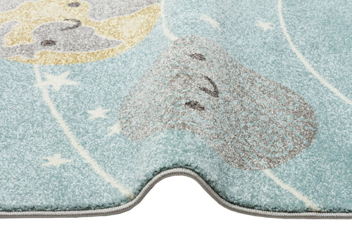 Kids Space Rug – Blue Patterned Children's Carpet With Soft Texture & Anti Slip
