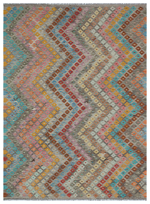 Selanik Brown Vintage Wool Handmade Area Rug 5'5" x 8'8"