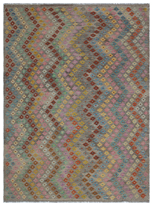 Selanik Beige Vintage Wool Handmade Area Rug 6'1" x 8'1"