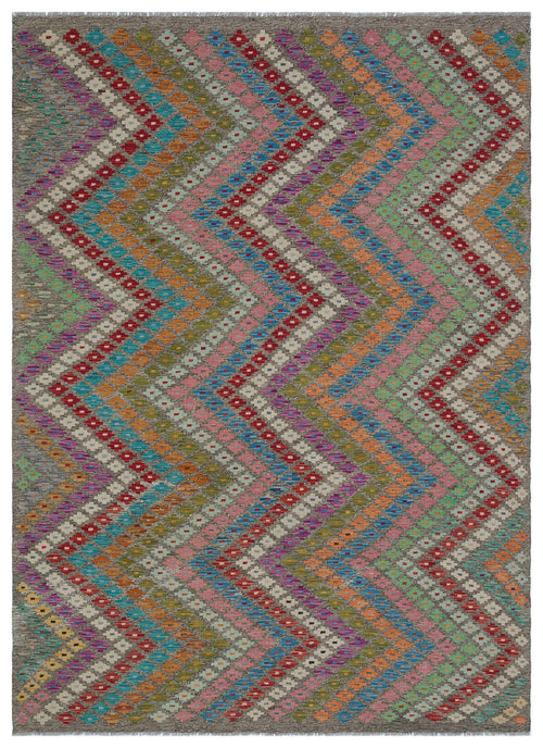 Selanik Beige Vintage Wool Handmade Area Rug 5'5" x 8'9"