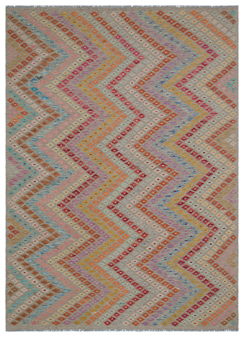Selanik Beige Vintage Wool Handmade Area Rug 5'5" x 8'7"