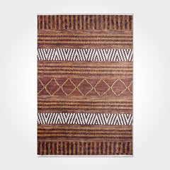 Digital Print Area Rug - Washable Non Slip Geometric Chenille Cotton Rug