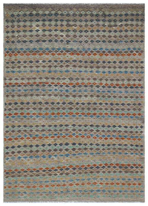 Selanik Beige Vintage Wool Handmade Area Rug 6'0" x 8'4"