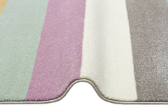 Nuziders Pink Striped Kids Rug