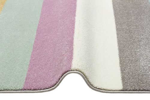Nuziders Pink Striped Kids Rug