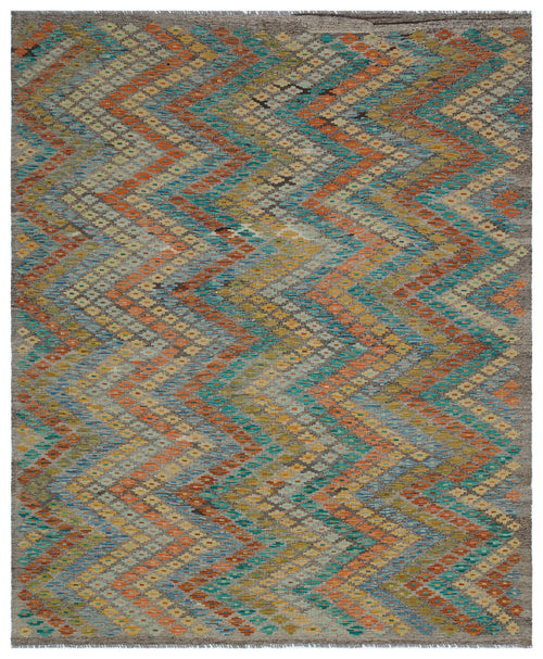 Selanik 30120 Beige Vintage Wool Handmade Area Rug 6'8" x 8'0"