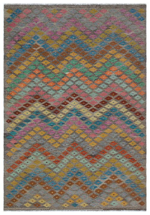 Selanik Beige Vintage Wool Handmade Area Rug 4'2" x 10'7"