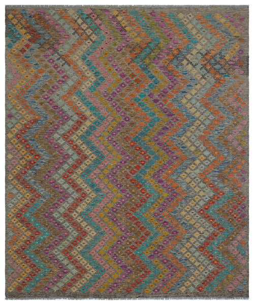 Selanik Beige Vintage Wool Handmade Area Rug 6'8" x 7'11"