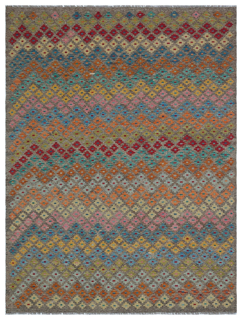 Selanik Beige Vintage Wool Handmade Area Rug 5'5" x 8'10"