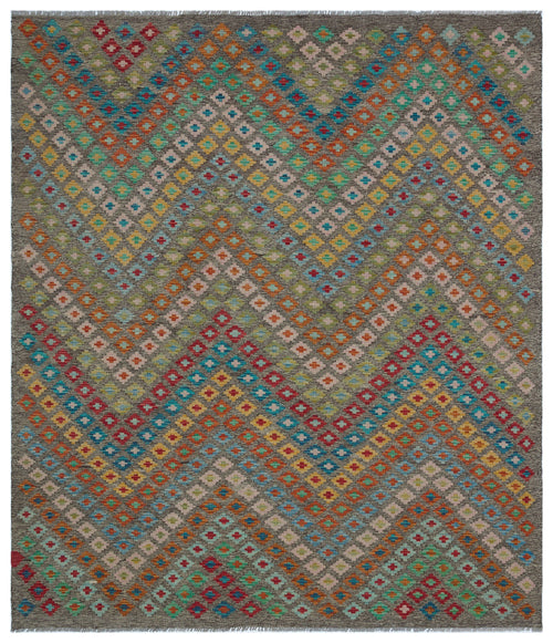 Selanik Beige Vintage Wool Handmade Area Rug 5'9" x 9'6"