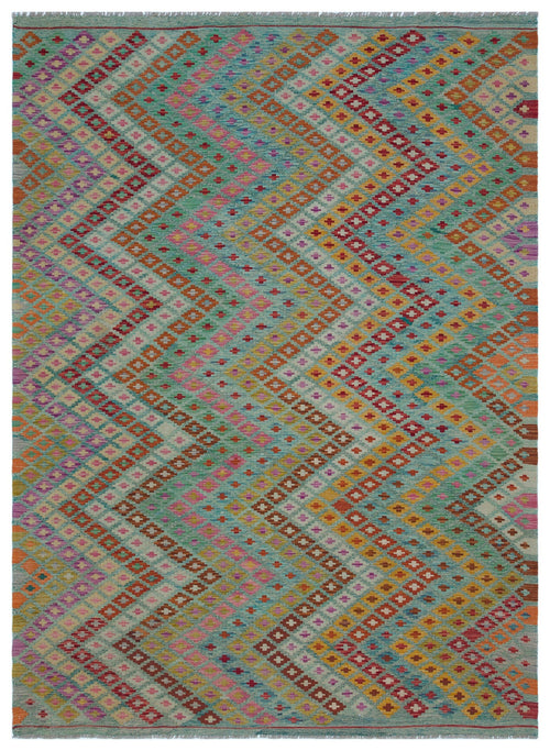 Selanik Beige Vintage Wool Handmade Area Rug 5'11" x 8'2"