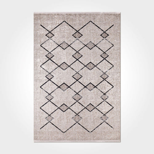 Geometric Area Rug – Washable Non Slip Chenille Cotton Rug for Living Room
