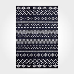 Black Geometric Area Rug – Washable Non Slip Chenille Cotton Carpet for Living Room